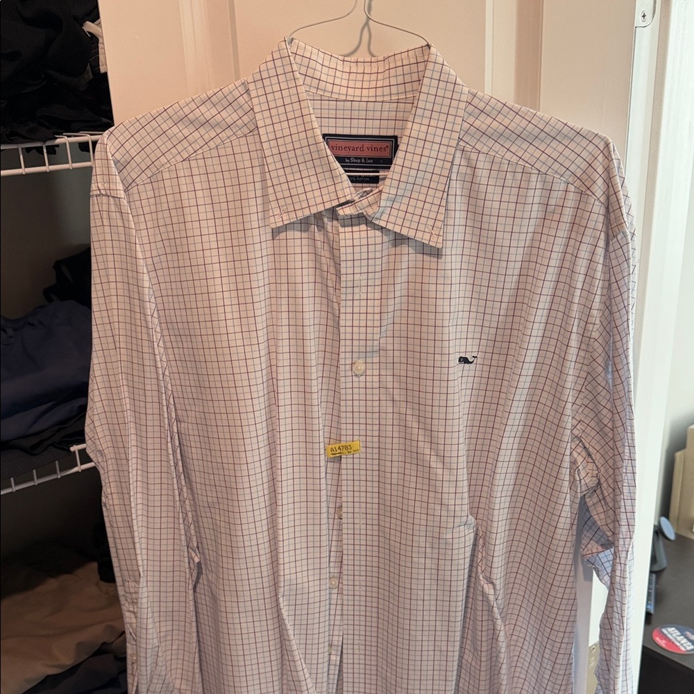 Vineyard Vines Men's Plaid Shirt - White and Red